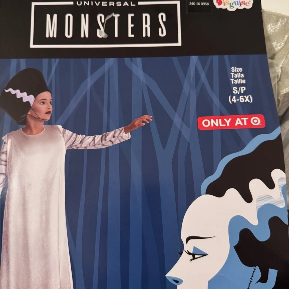 Bride of Frankenstein Child Costume Sz small 4/6x